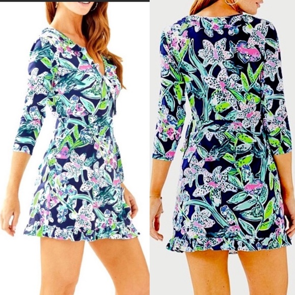 Lilly Pulitzer Jessalynne Wrap Romper Dress in Sway This Way - Picture 3 of 12